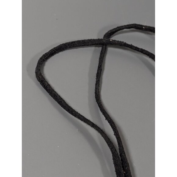 Artisan Hand Blown Glass Dichroic Oval Pendant Blue Purple Spiral Cord Necklace - Picture 4 of 7